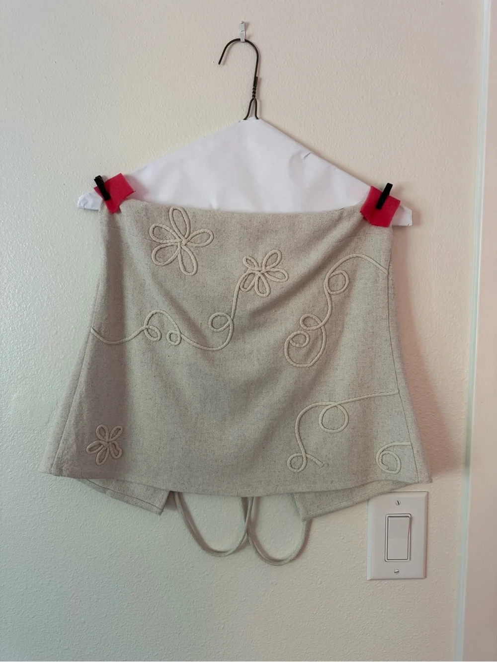 Casey - Linen Corded Embroidered Linen Top - Natural - Picture 6 of 6